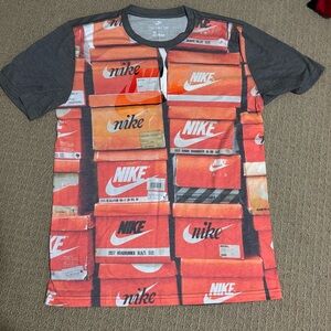 Nike Orange and Gray Short Sleeve Tee with Shoeboxes